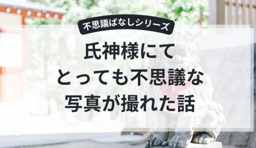 氏神様からの贈り物。写真を撮ったら息子の頭に。。。（画像あり）