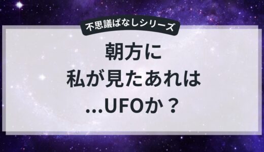 先日、初めてUFOを見ました。